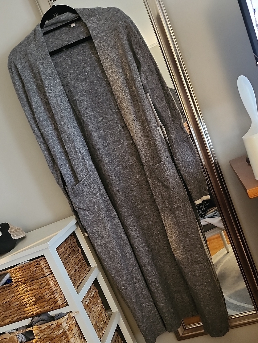 Athleta Transit Wrap Gray Knit Cardigan